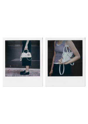 Hilma Mini Vinyl White Leather Bag from Alohas