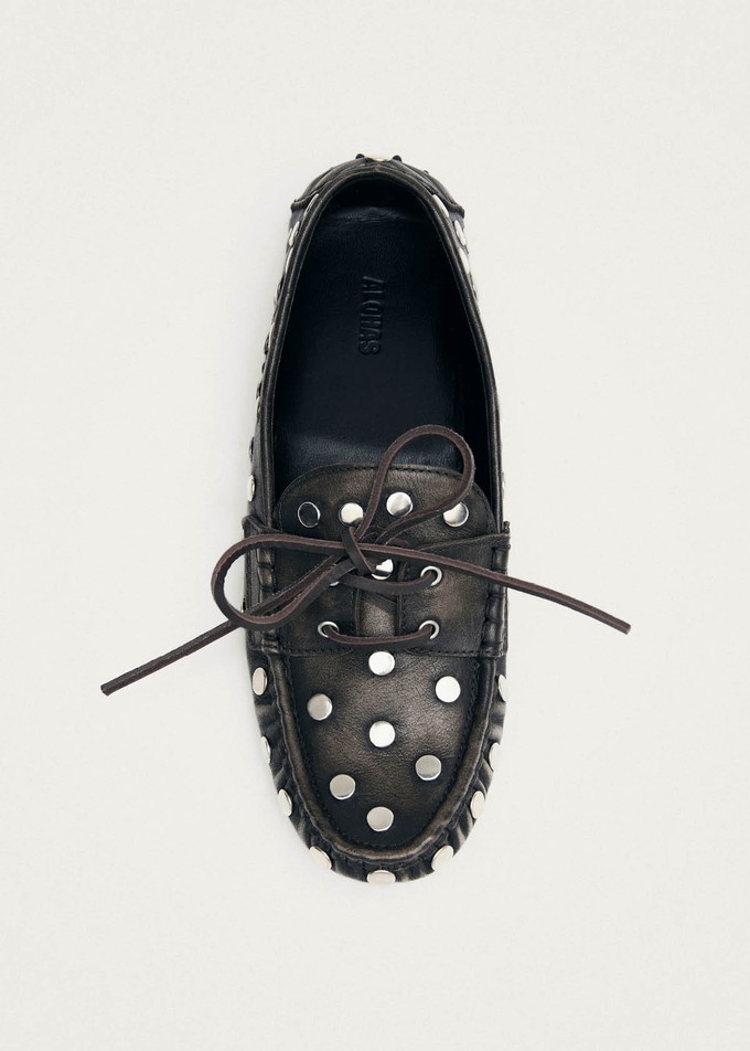 Calum Vintage Effect Brown Leather Loafers from Alohas