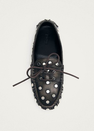 Calum Vintage Effect Brown Leather Loafers from Alohas