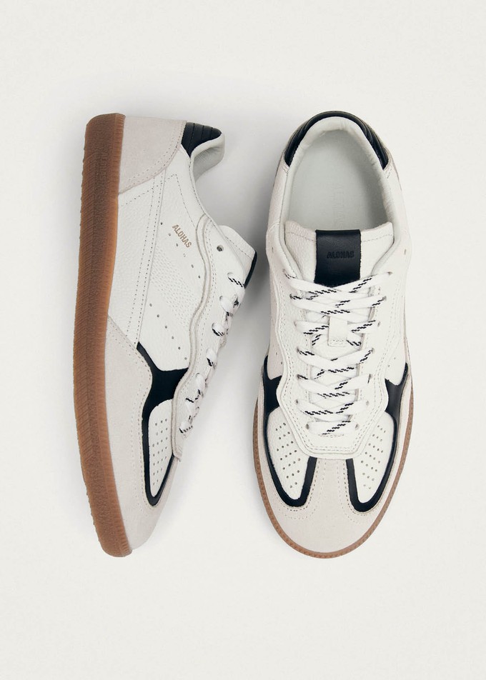 Tb.490 Rife Grain White Black Leather Sneakers from Alohas