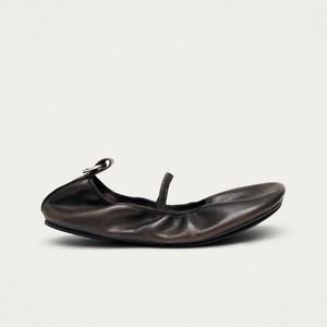 Naira Barefoot Vintage Effect Brown Leather Ballet Flats from Alohas