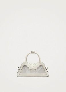 Hilma Mini Vinyl White Leather Bag via Alohas