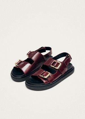 Harper Onix Burgundy Leather Sandals from Alohas