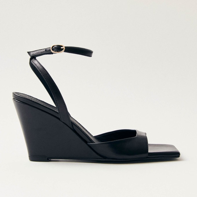 Riya Black Leather Sandals from Alohas