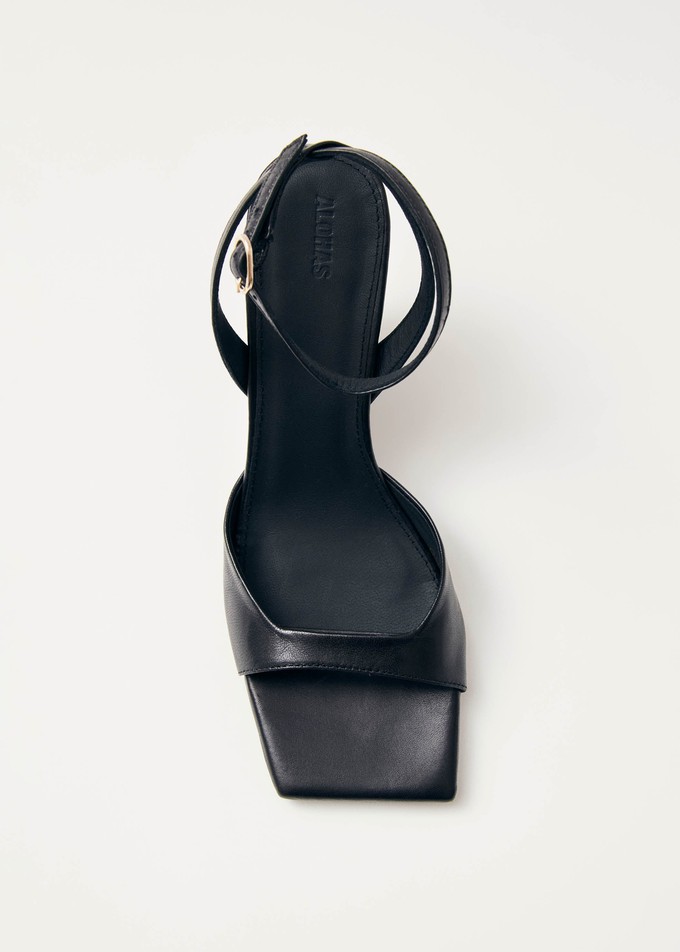 Riya Black Leather Sandals from Alohas