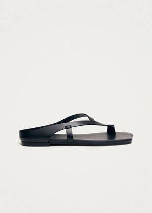 Dawn Black Leather Sandals from Alohas