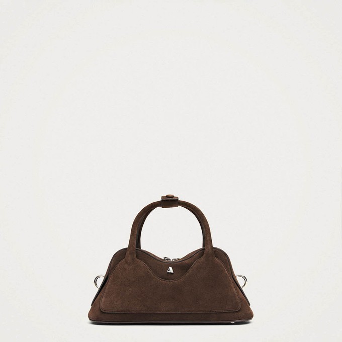 Hilma Mini Suede Brown Leather Bag from Alohas