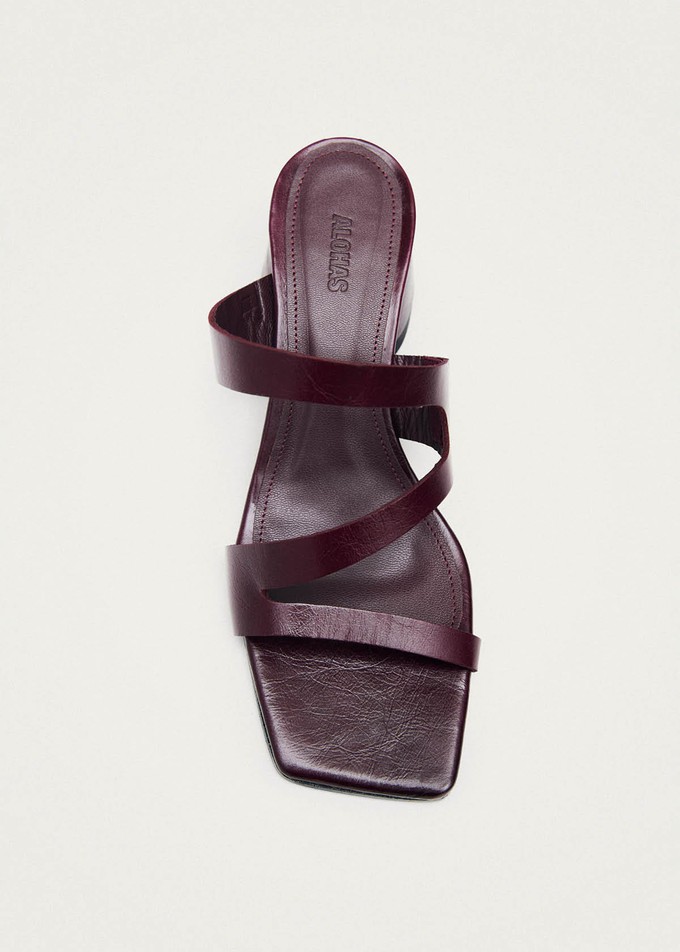 Orielle Rift Burgundy Leather Sandals from Alohas