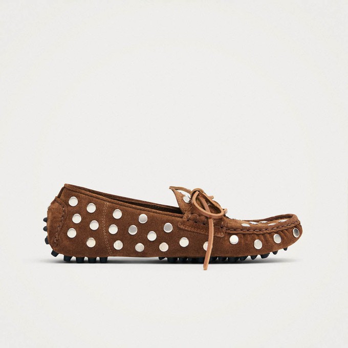 Calum Suede Cognac Leather Loafers from Alohas