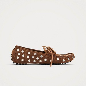 Calum Suede Cognac Leather Loafers from Alohas