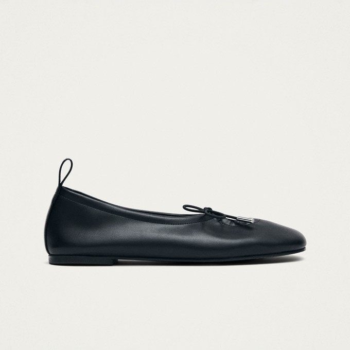 Rosalind Black Vegan Leather Ballet Flats from Alohas