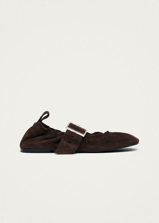 Sarea Suede Brown Leather Ballet Flats from Alohas