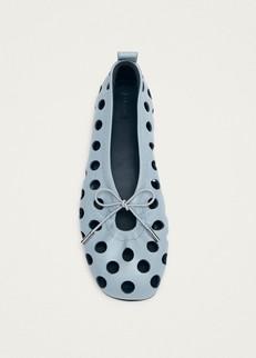 Rosalind Cut Out Blue Leather Ballet Flats via Alohas