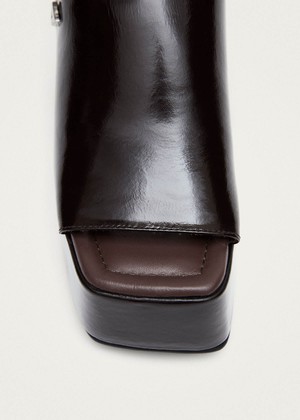 Vale Patent Brown Leather Sandals from Alohas