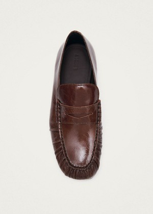 Aven Patent Brown Leather Loafers from Alohas