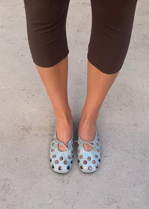 Rosalind Cut Out Blue Leather Ballet Flats from Alohas