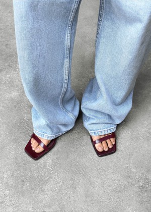 Orielle Rift Burgundy Leather Sandals from Alohas