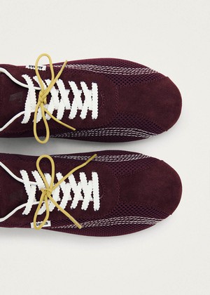 Tb.267 Welle Mesh Burgundy Leather Sneakers from Alohas