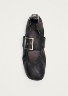 Sarea Vintage Effect Brown Leather Ballet Flats via Alohas