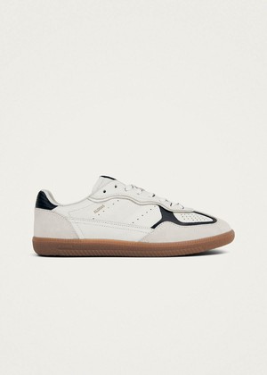 Tb.490 Rife Grain White Black Leather Sneakers from Alohas