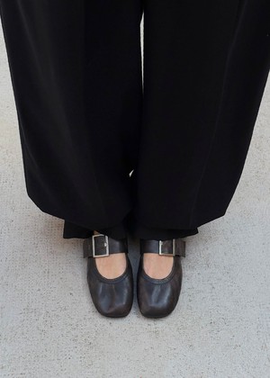 Sarea Vintage Effect Brown Leather Ballet Flats from Alohas