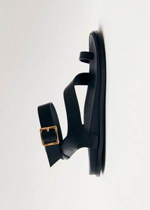 Myles Black Leather Sandals from Alohas