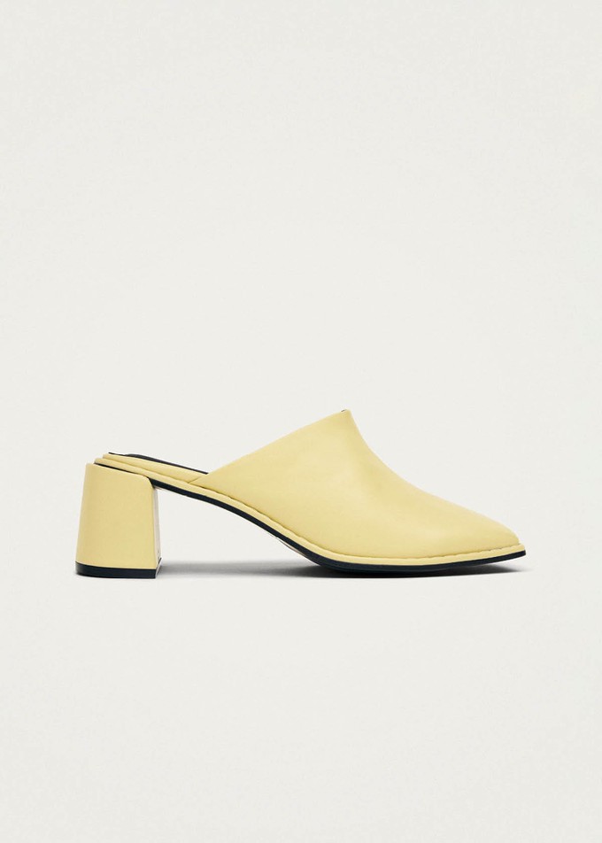 Lex Butter Yellow Leather Mules from Alohas