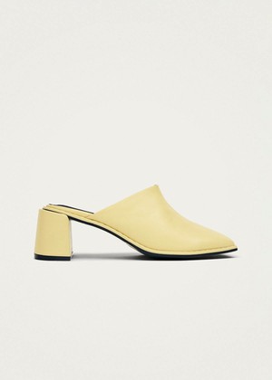 Lex Butter Yellow Leather Mules from Alohas
