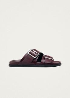 Alba Rift Burgundy Leather Sandals via Alohas