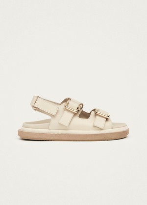 Harper Cream Leather Sandals from Alohas