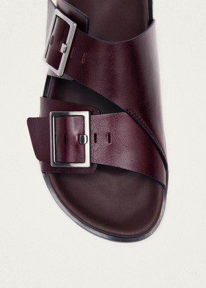 Alba Rift Burgundy Leather Sandals from Alohas