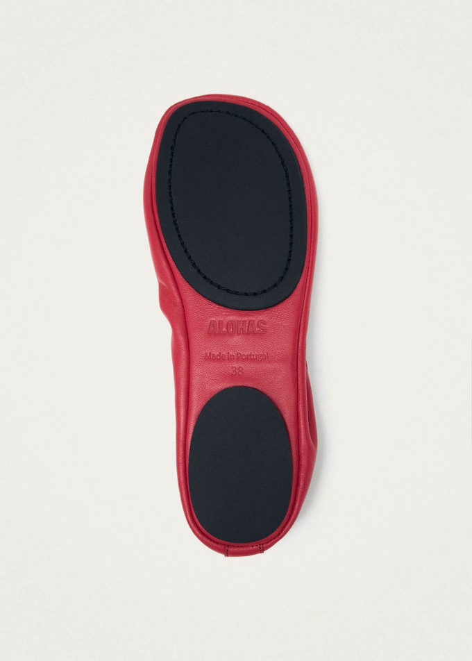Rosalind Barefoot Red Leather Ballet Flats from Alohas