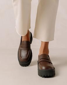 Mask Umber - Brown Vegan Leather Loafers from Alohas
