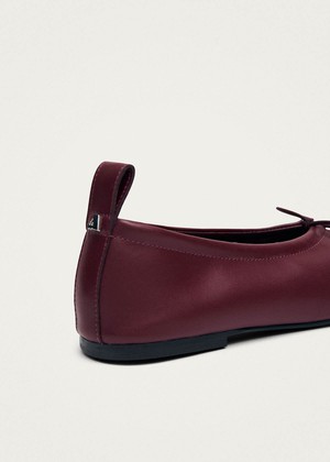 Rosalind Burgundy Vegan Leather Ballet Flats from Alohas