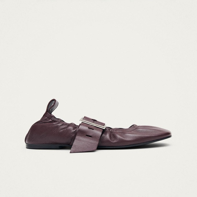 Sarea Burgundy Leather Ballet Flats from Alohas