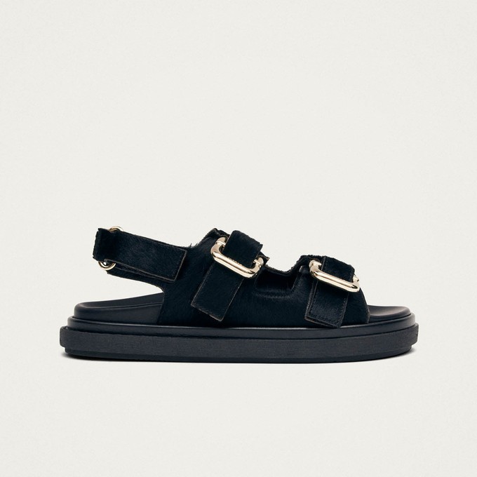 Harper Soft Black Leather Sandals from Alohas