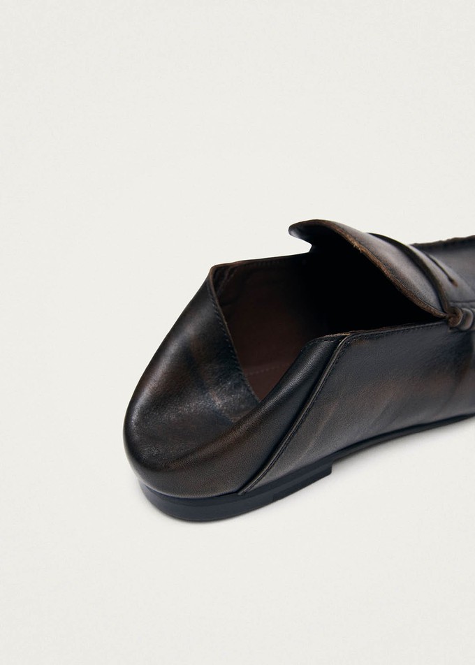Aven Mule Vintage Effect Brown Leather Loafers from Alohas