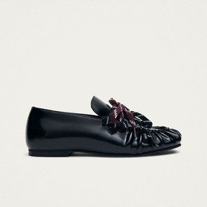 Aven Lace Black Leather Loafers from Alohas