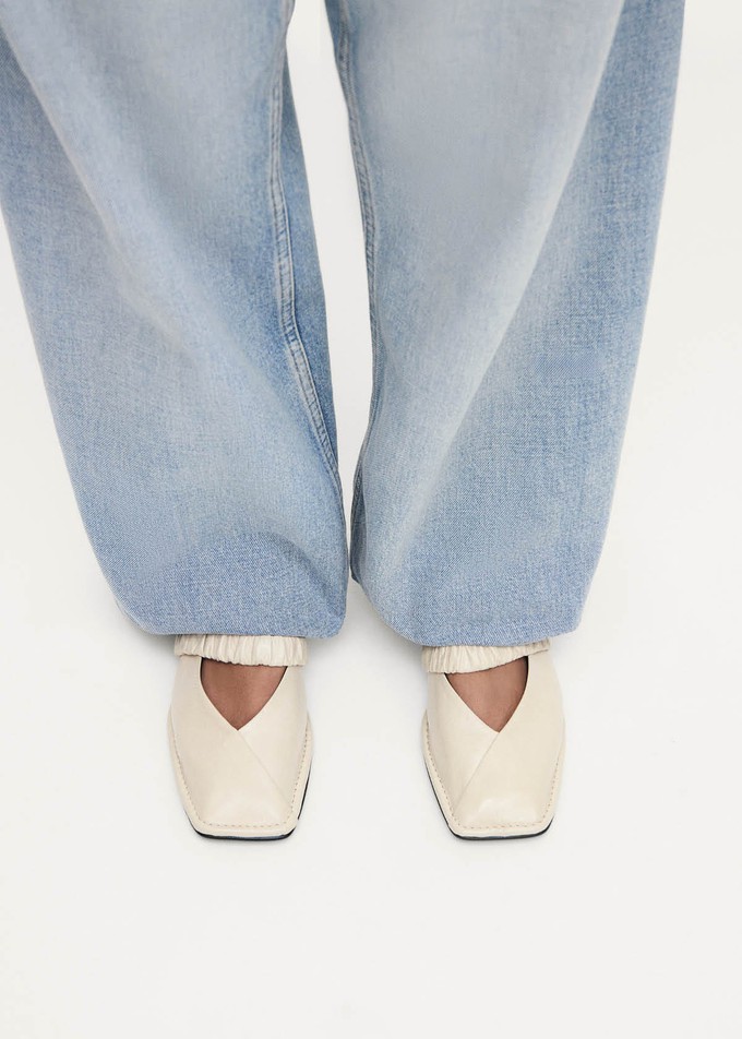 Lautan Cream Leather Ballet Flats from Alohas