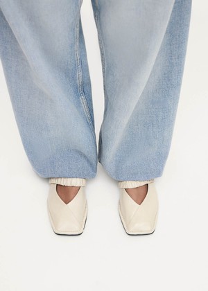 Lautan Cream Leather Ballet Flats from Alohas