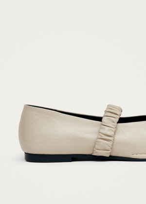Lautan Cream Leather Ballet Flats from Alohas