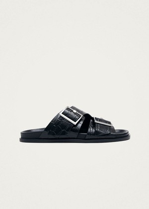 Alba Alli Black Leather Sandals from Alohas