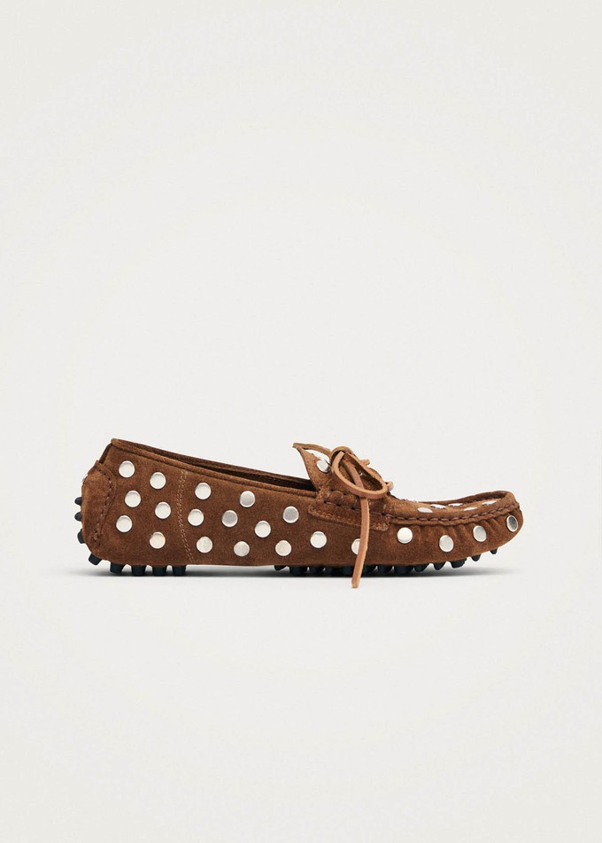 Calum Suede Cognac Leather Loafers from Alohas
