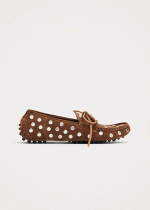 Calum Suede Cognac Leather Loafers from Alohas