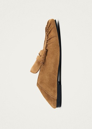 Aven Mule Suede Tan Leather Loafers from Alohas
