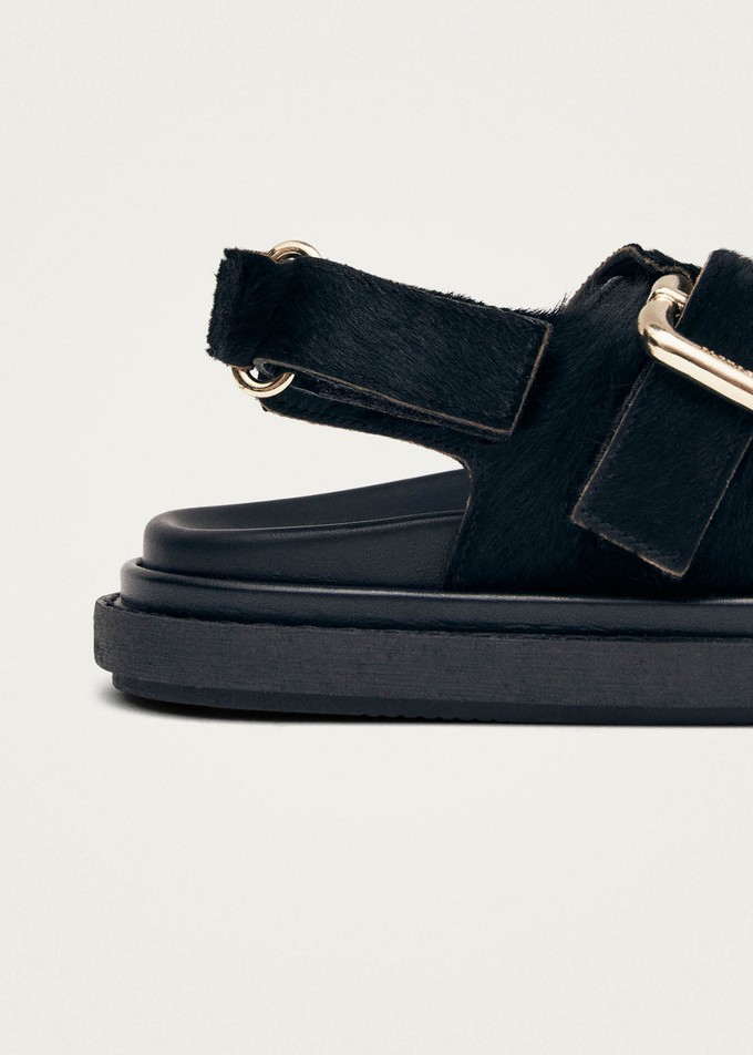 Harper Soft Black Leather Sandals from Alohas