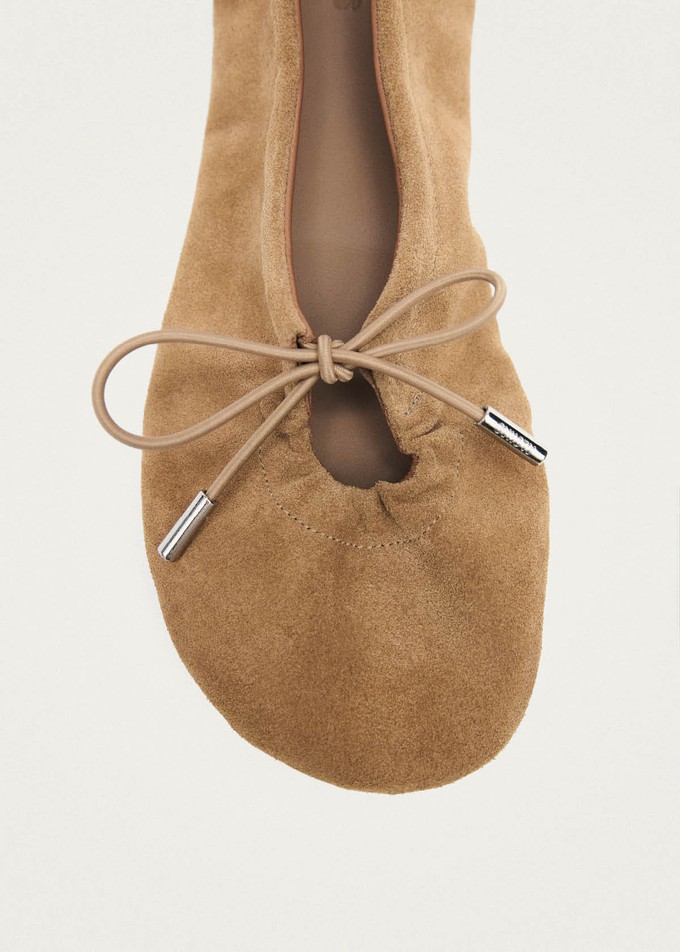 Rosalind Barefoot Suede Sand Leather Ballet Flats from Alohas