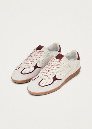 Tb.490 Rife Grain White Burgundy Leather Sneakers from Alohas