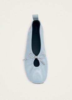 Rosalind Blue Leather Ballet Flats via Alohas