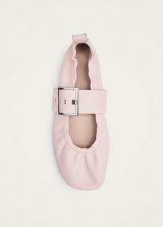 Sarea Pink Leather Ballet Flats via Alohas